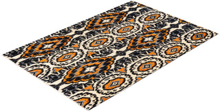 Contemporary Modern Black Wool Area Rug 6' 2" x 9' 5" - Solo Rugs