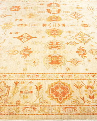 Contemporary Eclectic Ivory Wool Area Rug 9' 0" x 12' 0" - Solo Rugs
