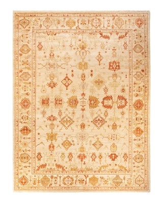 Contemporary Eclectic Ivory Wool Area Rug 9' 0" x 12' 0" - Solo Rugs