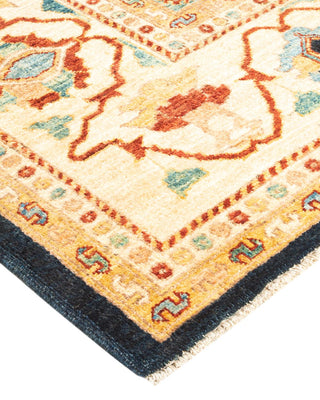 Contemporary Eclectic Blue Wool Area Rug 9' 2" x 11' 8" - Solo Rugs