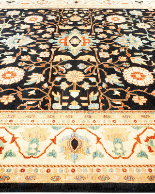 Contemporary Eclectic Blue Wool Area Rug 9' 2" x 11' 8" - Solo Rugs