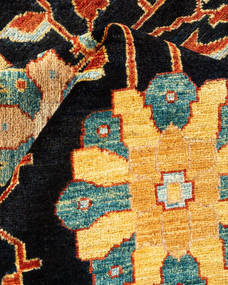Contemporary Eclectic Blue Wool Area Rug 9' 2" x 11' 8" - Solo Rugs