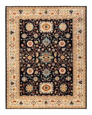 Contemporary Eclectic Blue Wool Area Rug 9' 2" x 11' 8" - Solo Rugs