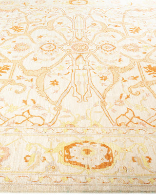Contemporary Eclectic Ivory Wool Area Rug 8' 3" x 9' 10" - Solo Rugs