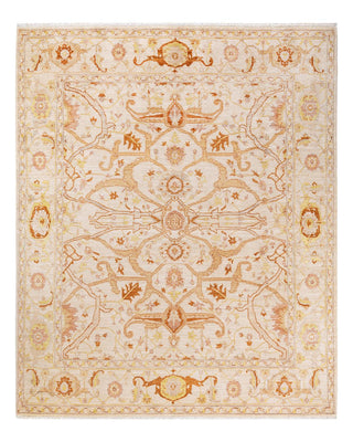 Contemporary Eclectic Ivory Wool Area Rug 8' 3" x 9' 10" - Solo Rugs