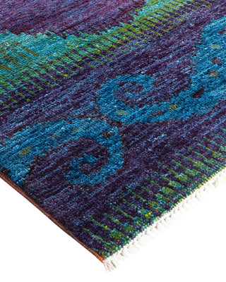 Contemporary Modern Purple Wool Area Rug 9' 0" x 12' 0" - Solo Rugs