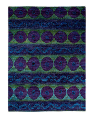 Contemporary Modern Purple Wool Area Rug 9' 0" x 12' 0" - Solo Rugs