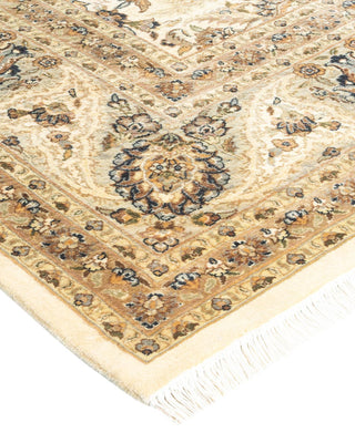 Traditional Mogul Ivory Wool Area Rug 9' 3" x 12' 2" - Solo Rugs