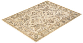 Traditional Mogul Ivory Wool Area Rug 9' 3" x 12' 2" - Solo Rugs
