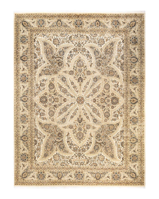 Traditional Mogul Ivory Wool Area Rug 9' 3" x 12' 2" - Solo Rugs