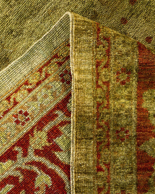 Contemporary Fine Vibrance Green Wool Area Rug 9' 2" x 11' 8" - Solo Rugs