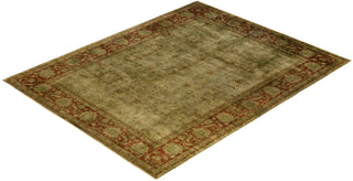 Contemporary Fine Vibrance Green Wool Area Rug 9' 2" x 11' 8" - Solo Rugs