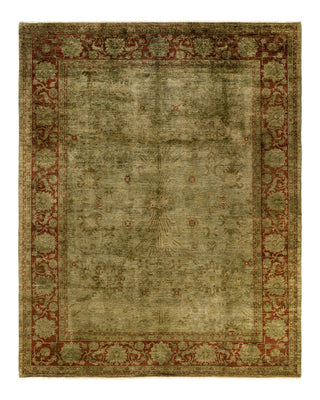 Contemporary Fine Vibrance Green Wool Area Rug 9' 2" x 11' 8" - Solo Rugs