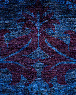 Contemporary Fine Vibrance Blue Wool Area Rug 6' 1" x 9' 2" - Solo Rugs