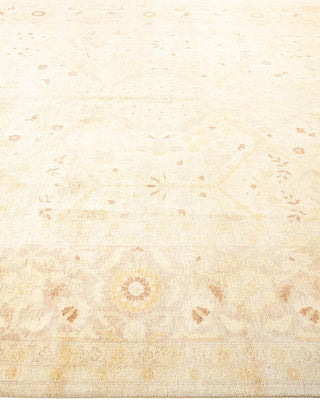 Contemporary Eclectic Ivory Wool Area Rug 8' 2" x 14' 1" - Solo Rugs