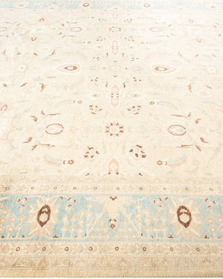 Contemporary Eclectic Ivory Wool Area Rug 7' 10" x 9' 10" - Solo Rugs