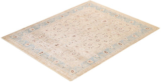 Contemporary Eclectic Ivory Wool Area Rug 7' 10" x 9' 10" - Solo Rugs