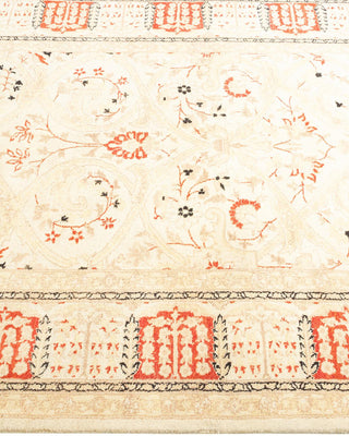 Traditional Mogul Ivory Wool Area Rug 4' 2" x 6' 1" - Solo Rugs