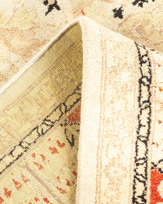 Traditional Mogul Ivory Wool Area Rug 4' 2" x 6' 1" - Solo Rugs