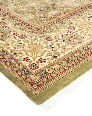 Traditional Mogul Green Wool Area Rug 8' 2" x 10' 6" - Solo Rugs