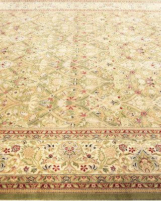 Traditional Mogul Green Wool Area Rug 8' 2" x 10' 6" - Solo Rugs