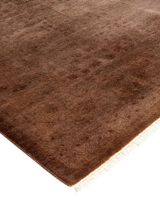 Contemporary Fine Vibrance Brown Wool Area Rug 9' 3" x 12' 1" - Solo Rugs