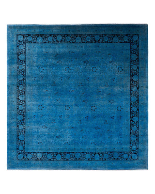 Contemporary Fine Vibrance Light Blue Wool Area Rug 9' 3" x 9' 7" - Solo Rugs