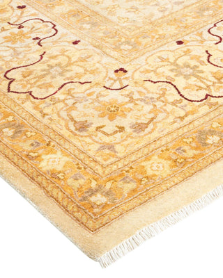 Traditional Mogul Ivory Wool Area Rug 8' 1" x 10' 2" - Solo Rugs