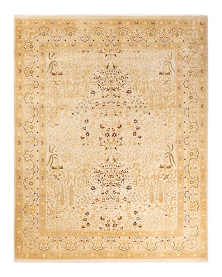 Traditional Mogul Ivory Wool Area Rug 8' 1" x 10' 2" - Solo Rugs