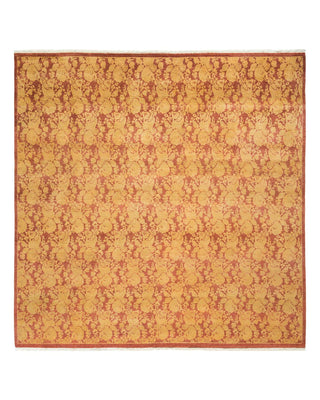 Traditional Mogul Pink Wool Square Area Rug 8' 2" x 8' 3" - Solo Rugs