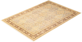 Traditional Mogul Ivory Wool Area Rug 5' 8" x 8' 3" - Solo Rugs