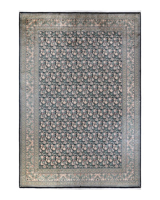 Traditional Mogul Black Wool Area Rug 12' 2" x 17' 5" - Solo Rugs