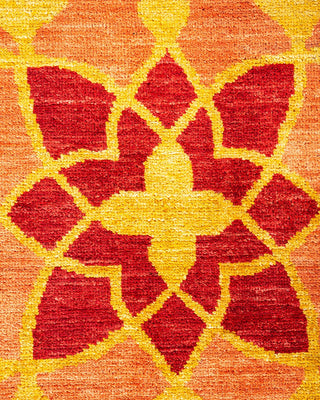 Contemporary Eclectic Yellow Wool Area Rug 10' 3" x 13' 7" - Solo Rugs