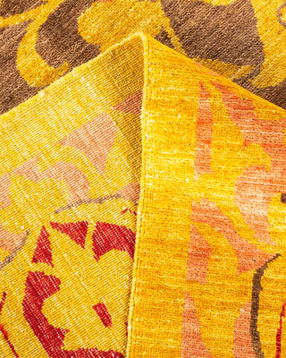 Contemporary Eclectic Yellow Wool Area Rug 10' 3" x 13' 7" - Solo Rugs