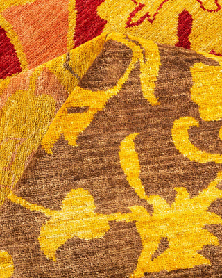 Contemporary Eclectic Yellow Wool Area Rug 10' 3" x 13' 7" - Solo Rugs
