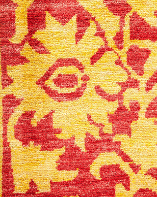 Contemporary Eclectic Yellow Wool Area Rug 9' 2" x 11' 10" - Solo Rugs