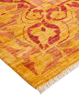 Contemporary Eclectic Yellow Wool Area Rug 8' 10" x 11' 8" - Solo Rugs