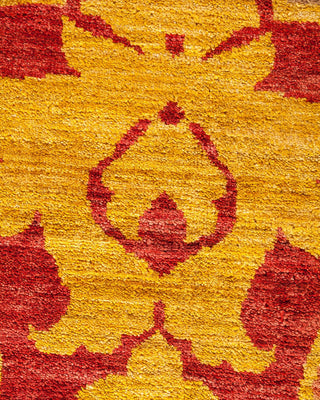 Contemporary Eclectic Yellow Wool Area Rug 8' 10" x 11' 8" - Solo Rugs