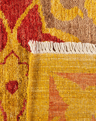 Contemporary Eclectic Yellow Wool Area Rug 8' 10" x 11' 8" - Solo Rugs