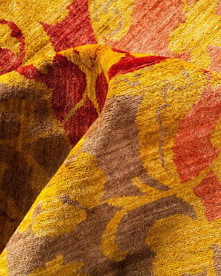 Contemporary Eclectic Yellow Wool Area Rug 8' 10" x 11' 8" - Solo Rugs