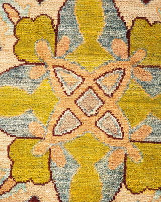 Contemporary Eclectic Yellow Wool Area Rug 5' 1" x 8' 4" - Solo Rugs