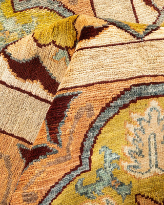 Contemporary Eclectic Yellow Wool Area Rug 5' 1" x 8' 4" - Solo Rugs