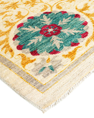 Suzani, One-of-a-Kind Handmade Area Rug - Ivory, 18' 4" x 12' 3" - Solo Rugs