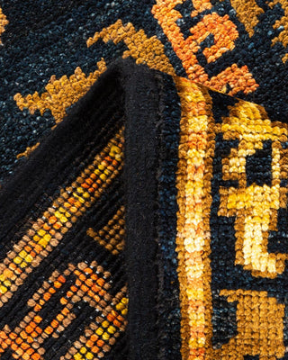 Contemporary Modern Black Wool Area Rug 6' 5" x 8' 10" - Solo Rugs