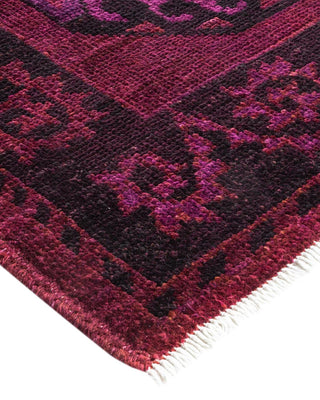 Contemporary Modern Red Wool Square Area Rug 5' 1" x 5' 2" - Solo Rugs