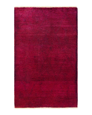 Contemporary Modern Purple Wool Area Rug 3' 2" x 4' 10" - Solo Rugs