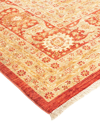 Traditional Mogul Orange Wool Area Rug 8' 4" x 11' 4" - Solo Rugs