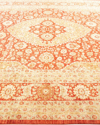 Traditional Mogul Orange Wool Area Rug 8' 4" x 11' 4" - Solo Rugs