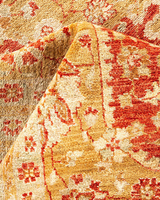 Traditional Mogul Orange Wool Area Rug 8' 4" x 11' 4" - Solo Rugs