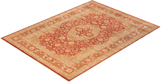 Traditional Mogul Orange Wool Area Rug 8' 4" x 11' 4" - Solo Rugs